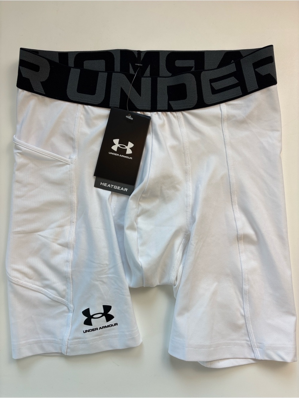 NEW Under Armour HeatGear Compression Shorts White Black M L 2XL